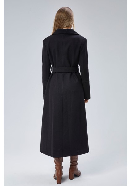 Kadın Kol Düğme Detaylı Regular Astarlı Kaban