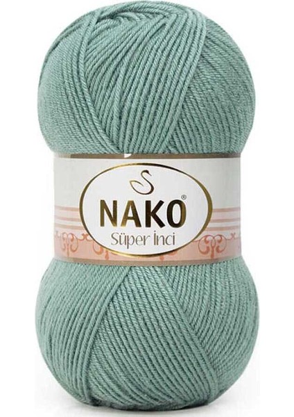 5 Adet Süper Inci El Örgü Ipi 11537 Pastel Yeşil