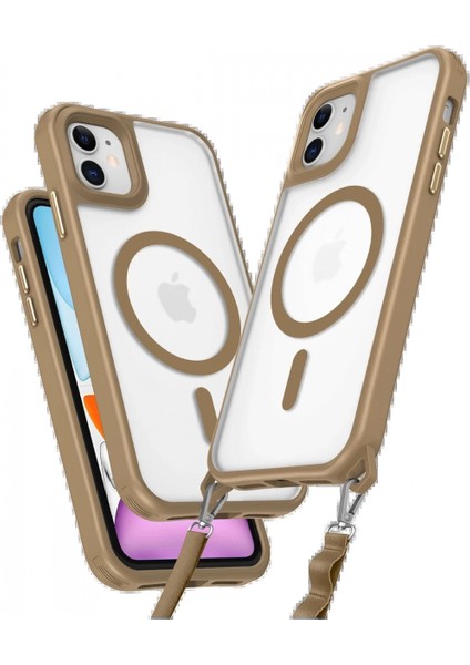 iPhone 12 Kılıf Enka Magsafe Silikon Kılıf - Desert