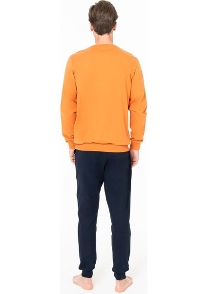 18942 Erkek Turuncu Yuvarlak Yaka Uzun Kollu Pijama Takımı fiyatları