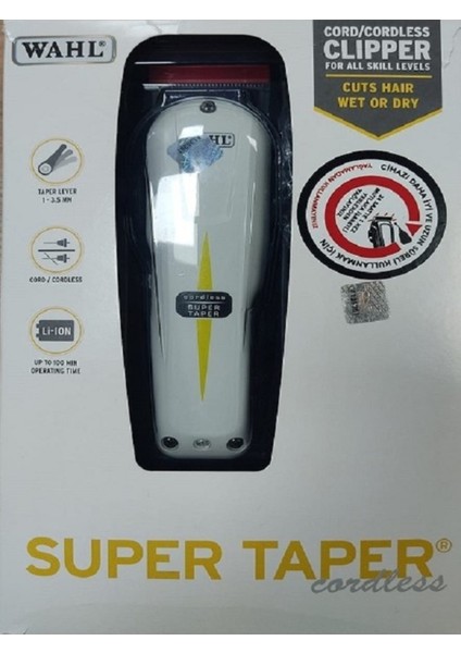Profesyonel Saç Kesme Makinesi, Super Taper Model 8591L1, Beyaz Renk fiyatları