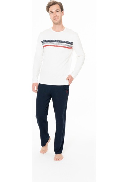 18947 Erkek Ekru Yuvarlak Yaka Uzun Kollu Pijama Takımı fiyatları