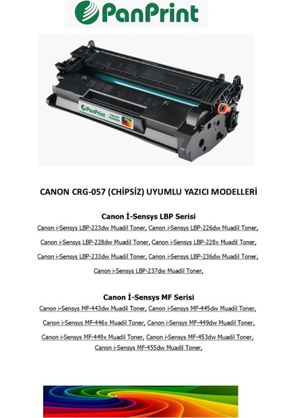 Canon I-Sensys MF-455DW Muadil Toner (Chipsiz) fiyatları