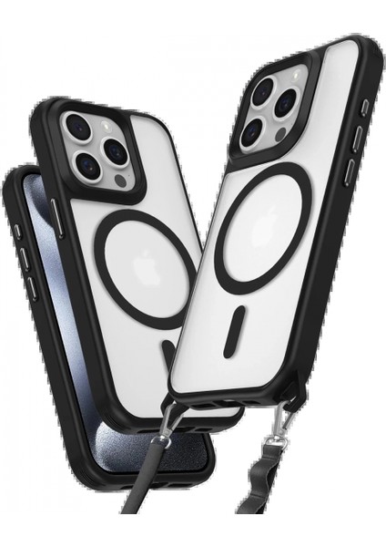 iPhone 14 Pro Max Kılıf Enka Magsafe Silikon Kılıf - Siyah