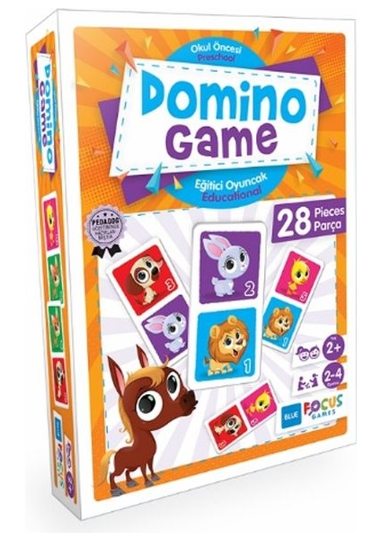 Blue Focus Domino Game - Puzzle 28 Parça