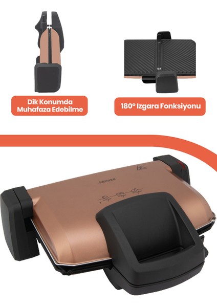 1800W Çıkarılabilir Plakalı Isı Ayarlı Tost ve Izgara Makinesi Beyaz fiyatları