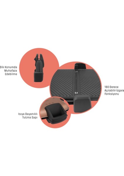 1800W Çıkarılabilir Plakalı Isı Ayarlı Tost ve Izgara Makinesi Beyaz