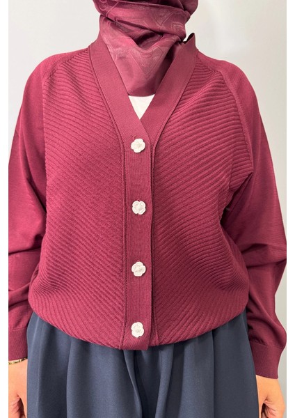 Kısa Hırka Bordo 26KOBHRK3183 fırsatları