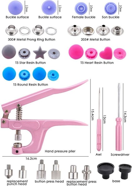 El Tipi Çıt Çıt Çakma Makinesi ve Seti 270 Parça, Pratik ve Kolay Kullanım fırsatları