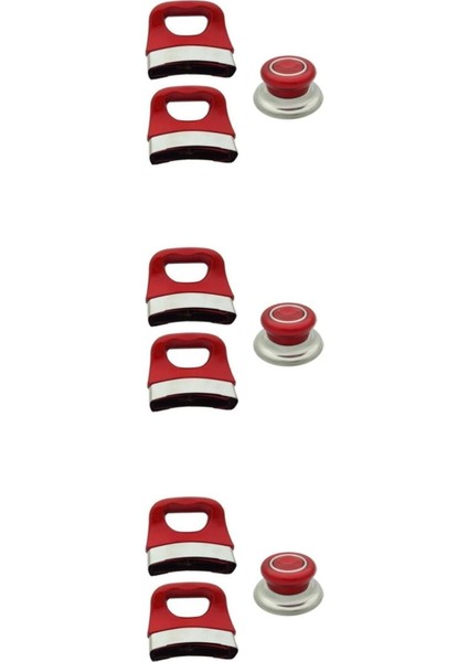 Kırmızı Tencere ve Tava Kulp Seti, 3'lü, Dayanıklı ve Şık Mutfak Aksesuarları