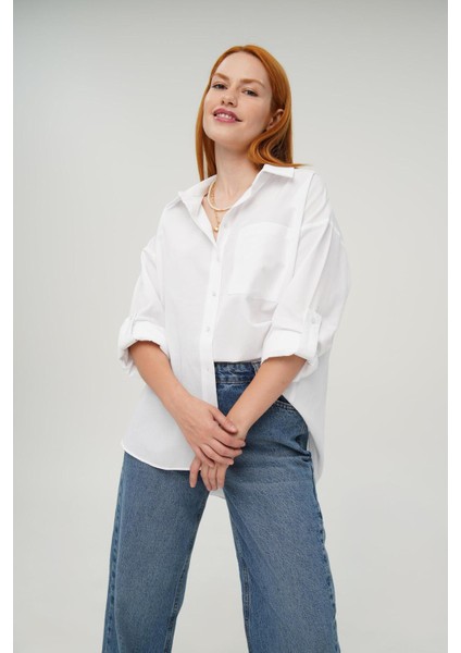 Tek Cepli Ekru Gömlek