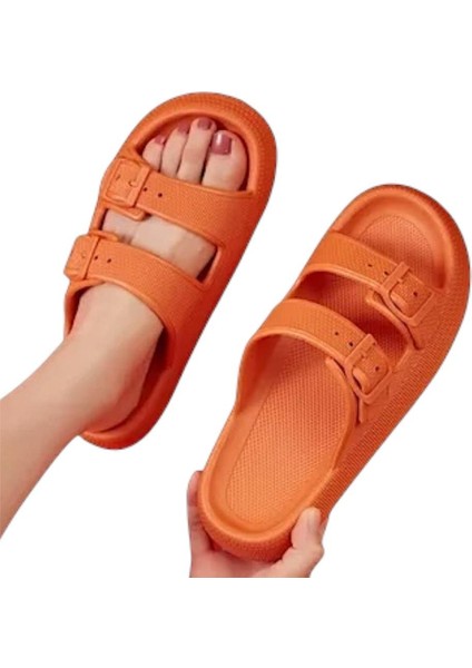Unisex Çift Tokalı Medikal Hafif Eva Terlik Turuncu