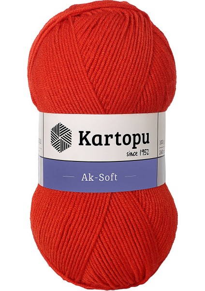 5 Adet Kartopu Aksoft Örgü Ipi K237 Nar Çiçeği