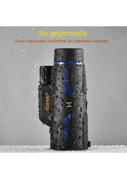 10X42 Hd Monoküler Bak4 Prizma, Fmc Kaplama, 20MM Mercek, Ipx6, Telefon Adaptörlü