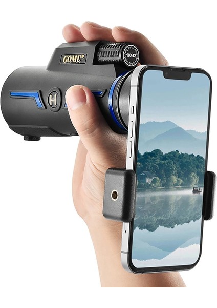 10X42 Hd Monoküler Bak4 Prizma, Fmc Kaplama, 20MM Mercek, Ipx6, Telefon Adaptörlü