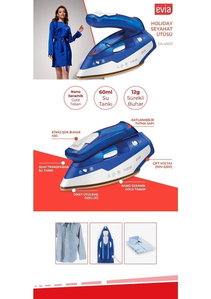 Katlanabilir Buharlı Seyahat Ütüsü, Dikey Ütüleme Özelliği, Hafif ve Pratik Kullanım modelleri