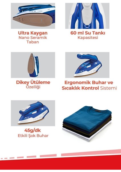 Katlanabilir Buharlı Seyahat Ütüsü, Dikey Ütüleme Özelliği, Hafif ve Pratik Kullanım