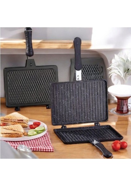 Döküm Tost Makinesi, Siyah, Ocak Üstü, Pratik ve Lezzetli Tostlar Için modelleri