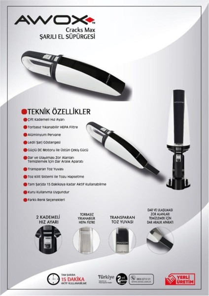 Şarjlı El Süpürgesi, Beyaz, Çok Renkli, Hafif ve Güçlü Temizlik Aracı fırsatları