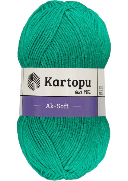5 Adet Kartopu Aksoft Örgü Ipi K414 Zümrüt Yeşili