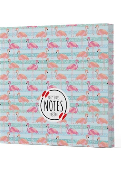 Flamingo 1 - Çizgisiz Yan Boyamalı Defter
