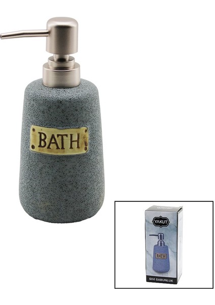 Yuvarlak Gri - Mat Desen Seramik Sıvı Sabunluk (5067)