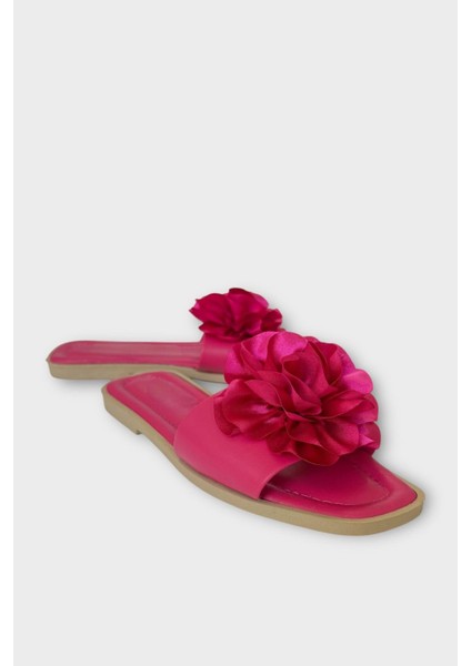 Kadın Gül Çicekli Hediyelik Bohçalık Çeyizlik Terlik Fuşya fiyatları