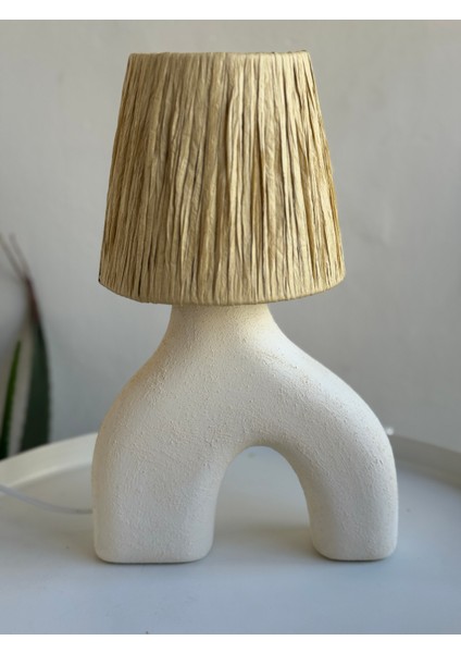 Ham Seramik Iki Ayaklı Beyaz Iskandinav Abajur