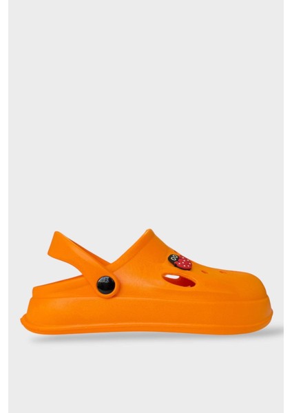 Kadın Comfort Uğur Böceği Tokalı Medikal Hemşire Sabo Terlik Turuncu