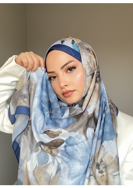Desenli Pamuk Soft Şal Lacivert Vizon Ps1 modelleri