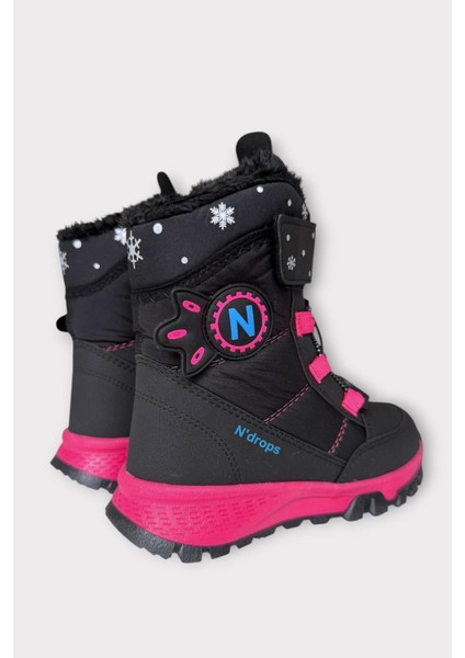 Kız Çocuk Su Itici Cırtlı Akıllıı Bağcıklı Kürklü Kar Botu Siyah - Fuşya indirimleri