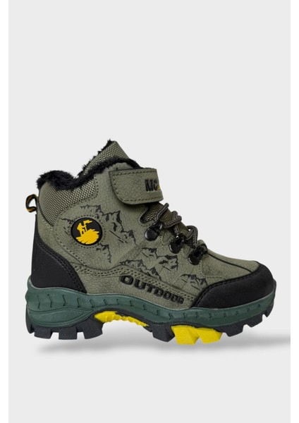 Çocuk Içi Kürklü Fermuarlı Outdoor Bot Haki