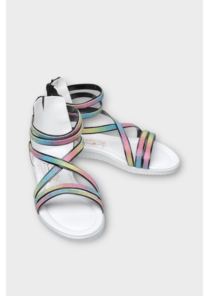 Kız Çocuk Fermuarlı Kaydırmaz Taban Bilekli Sandalet Siyah fiyatları