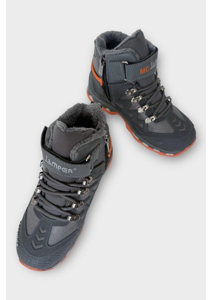 Çocuk Içi Kürklü Fermuarlı Outdoor Bot Füme - Turuncu modelleri