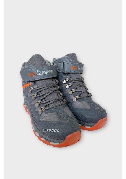 Çocuk Içi Kürklü Fermuarlı Outdoor Bot Füme - Turuncu fırsatları