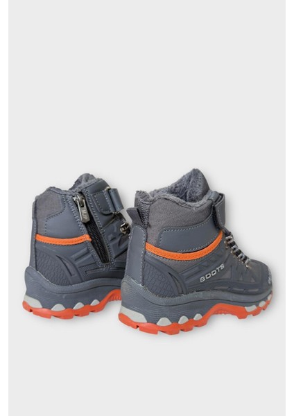 Çocuk Içi Kürklü Fermuarlı Outdoor Bot Füme - Turuncu indirimleri