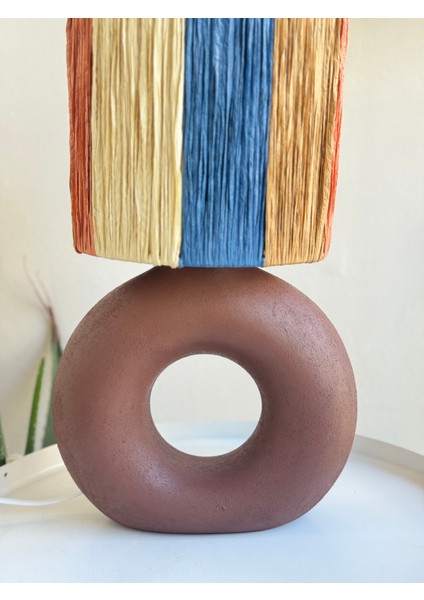 Seramik Kahverengi Simit Abajur modelleri