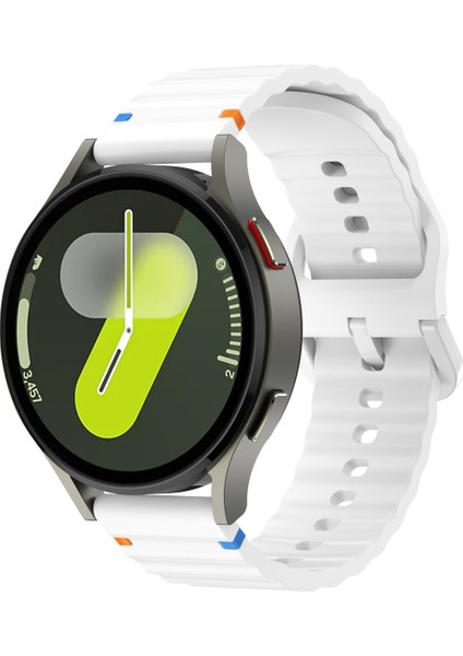 Samsung Galaxy Watch 6 43 mm Ile Uyumlu Dalgalı Dikiş Detaylı Silikon Saat Kordonu