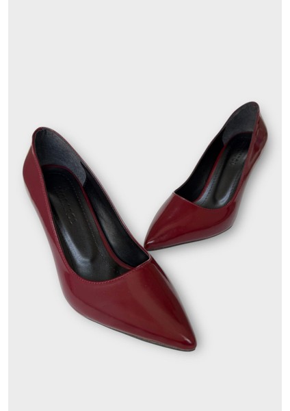 Kadın Klasik Topuklu Ayakkabı Bordo modelleri