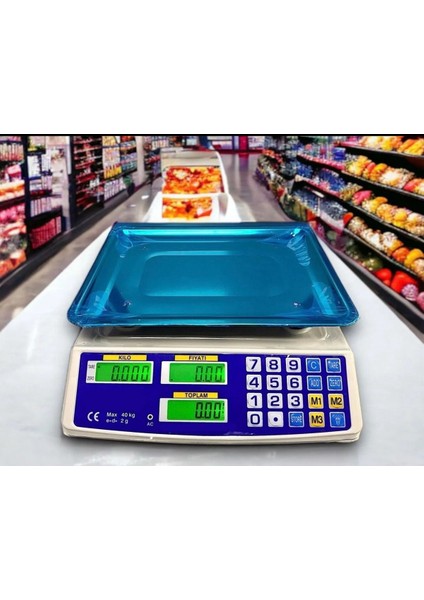 40 kg Dijital Elektronik Tartı Gri, Şarjlı ve Dayanıklı Pazar ve Kasap Terazisi modelleri