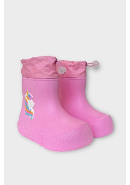 Çocuk Kışlık Su Geçirmez Yağmur Botu Pembe fırsatları