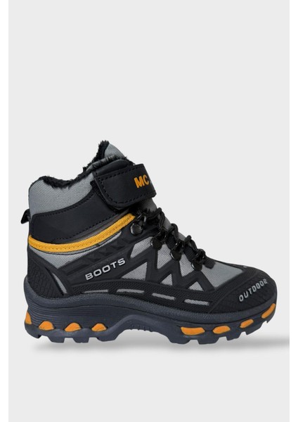 Çocuk Içi Kürklü Fermuarlı Outdoor Bot Siyah - Gri