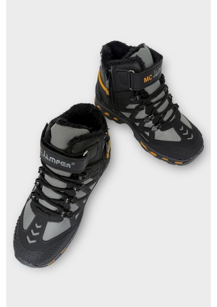 Çocuk Içi Kürklü Fermuarlı Outdoor Bot Siyah - Gri modelleri