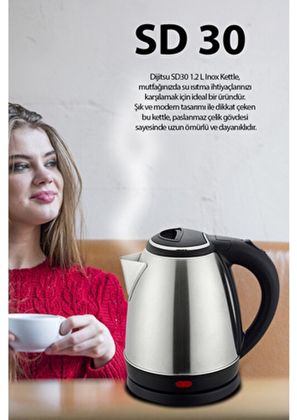 Kettle 1.2 Lt Gri Renk Çelik Malzeme Otomatik Kapanma ve Enerji Tasarruflu fiyatları