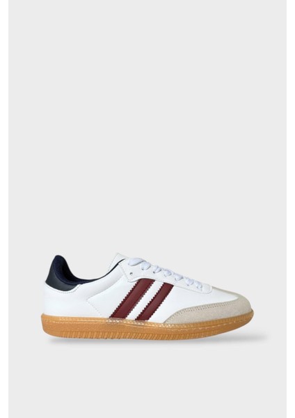 Çocuk Hafif Comfort Spor Ayakkabı Beyaz - Bordo