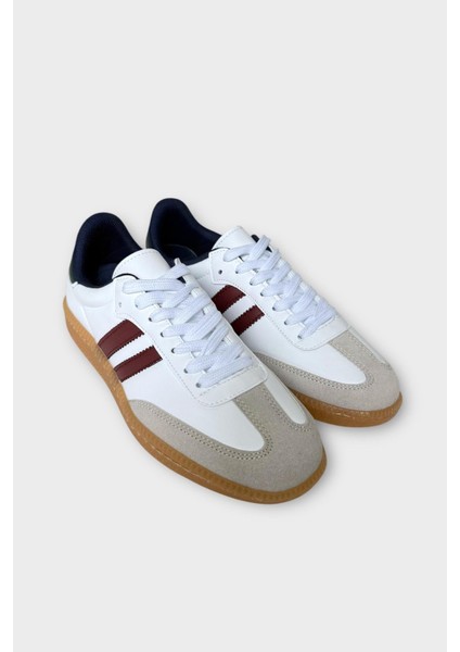 Çocuk Hafif Comfort Spor Ayakkabı Beyaz - Bordo modelleri