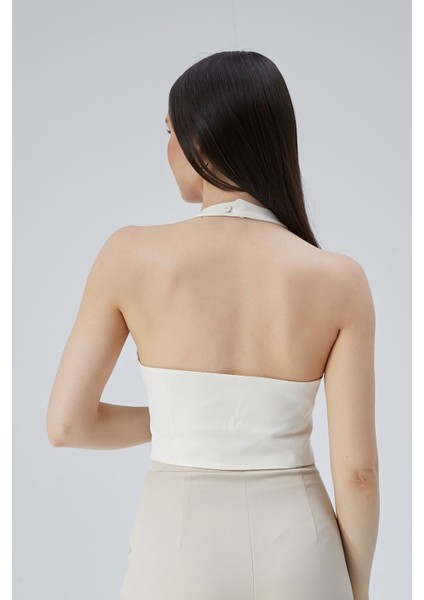 Kadın Astarlı Gül Detaylı Yelek