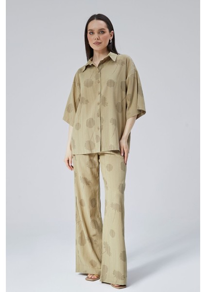 Kadın Haki Oversize Gömlek