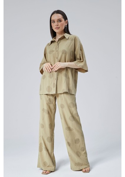 Kadın Haki Oversize Gömlek