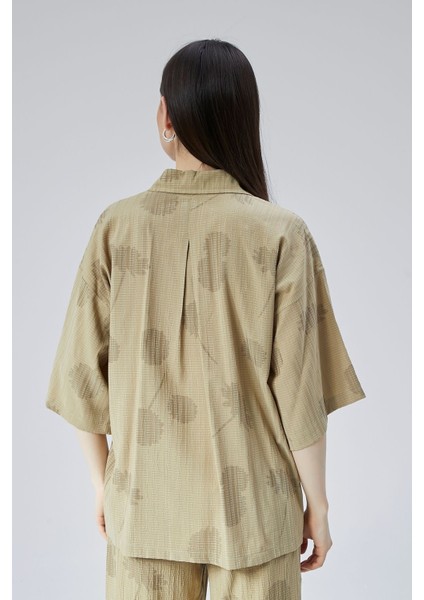 Kadın Haki Oversize Gömlek